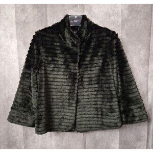 Express Faux Fur Coat Womens Sz Large Y2K Old Money Gothic Plush Shaggy Soft